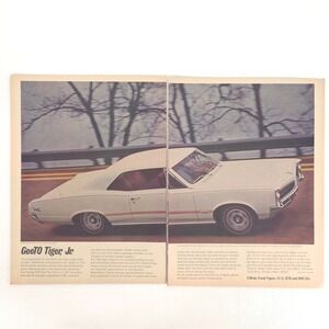 Vintage Pontiac GTO Tiger Jr Print Ad Muscle Car Art Performance Collector Decor